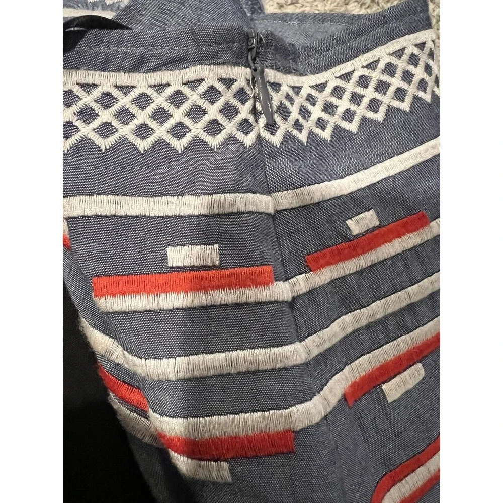 THML Skirt Womens Large Embroidered Striped Mini boho western aztec southwestern - Picture 6 of 6